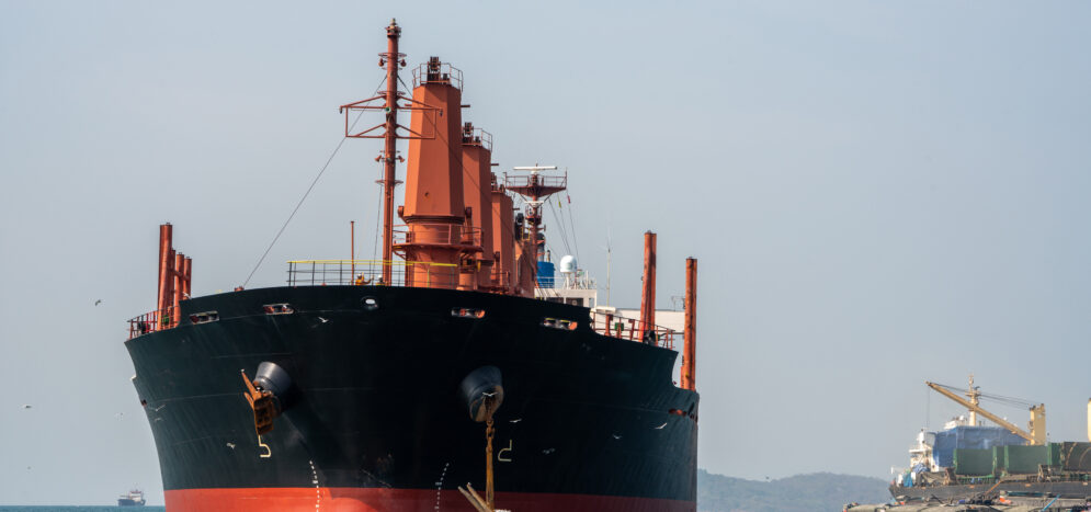 cargo ship in the ocean for export import goods from cargo yard cargo ship in the ocean for export import goods from cargo yard